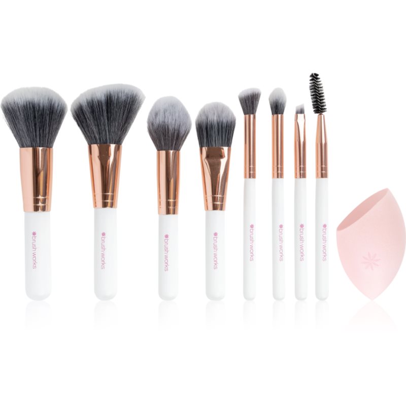 Brushworks Brushworks Exclusive Makeup Brush and Sponge Set комплект четки - Унисекс парфюм - Сравни цени от 1 магазин с безплатна доставка