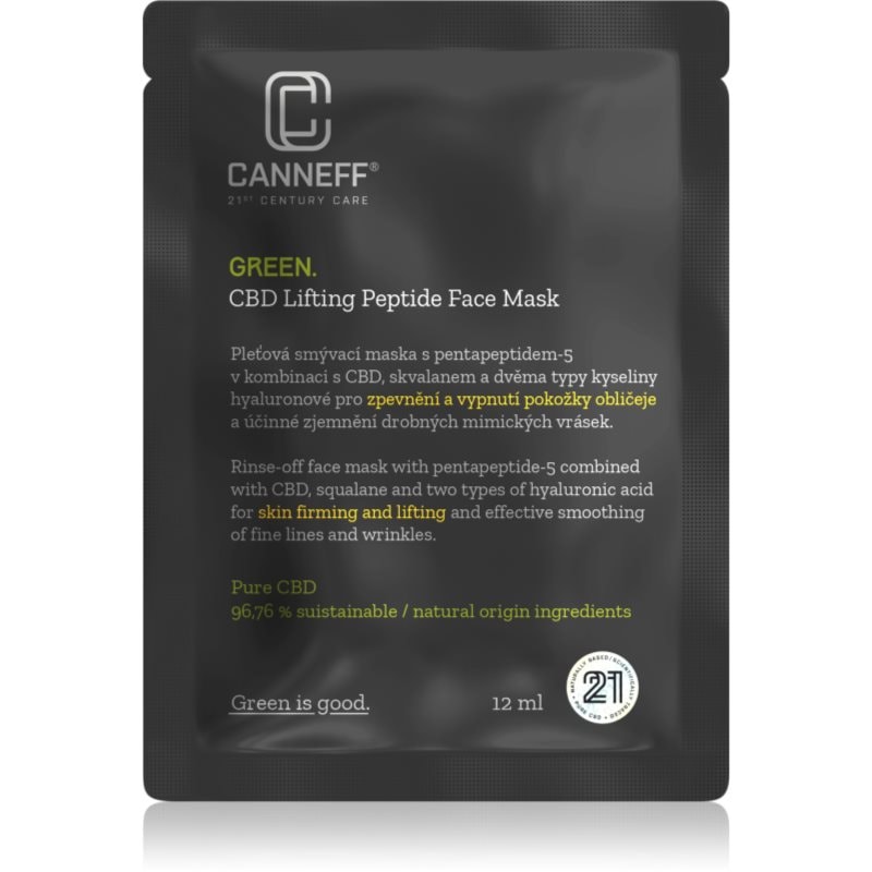 Canneff Green CBD Lifting Peptide Face Mask маска с лифтинг и стягащ ефект с пептиди - Грижа за лице - Сравни цени от 1 магазин с безплатна доставка