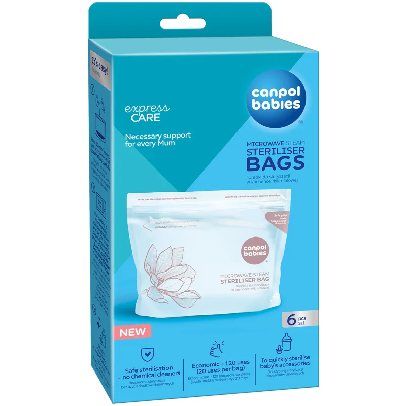 Canpol babies Microwave Sterilization Bags пликчета за стерилизиране за микровълнова фурна - За деца - Сравни цени от 1 магазин с безплатна доставка