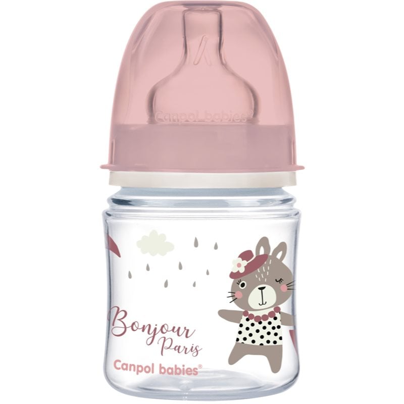 Canpol babies Bonjour Paris бебешко шише 0m+ Pink