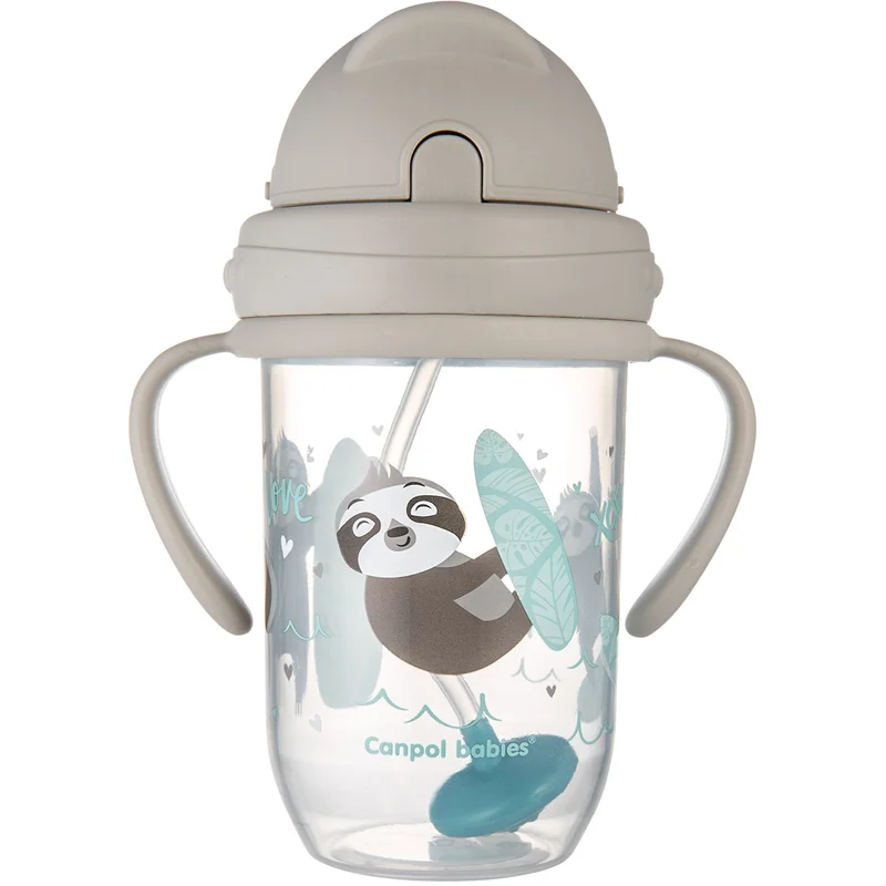 Canpol babies Exotic Animals Cup With Straw чаша със сламка Gray - За деца - Сравни цени от 1 магазин с безплатна доставка