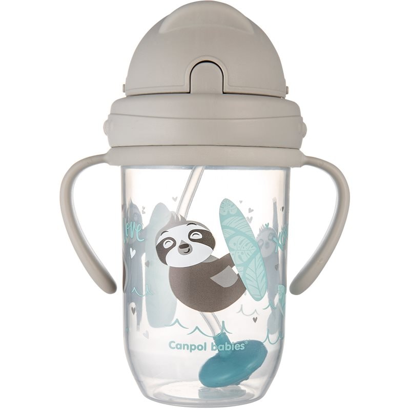 Canpol babies Exotic Animals Cup With Straw чаша със сламка Gray - За деца - Сравни цени от 1 магазин с безплатна доставка
