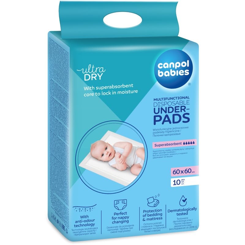 Canpol babies Multifunctional Underpads еднократни подложки за смяна на пелените 60x60 cm 10 бр.