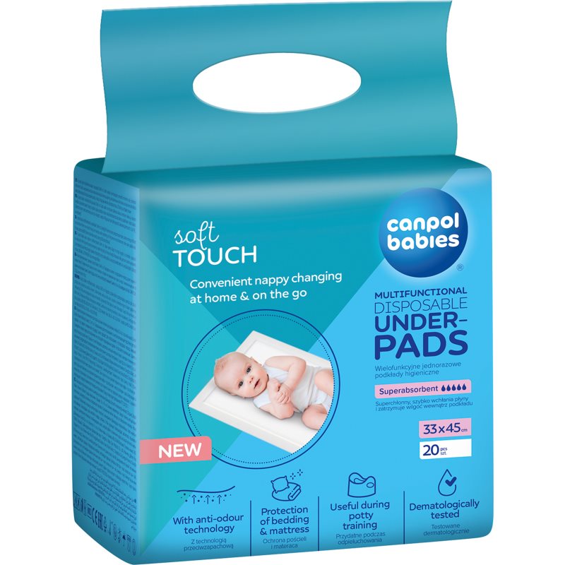 Canpol babies Disposable Underpads еднократни подложки за смяна на пелените 33x45 cm - Грижа за тяло - Сравни цени от 1 магазин с безплатна доставка