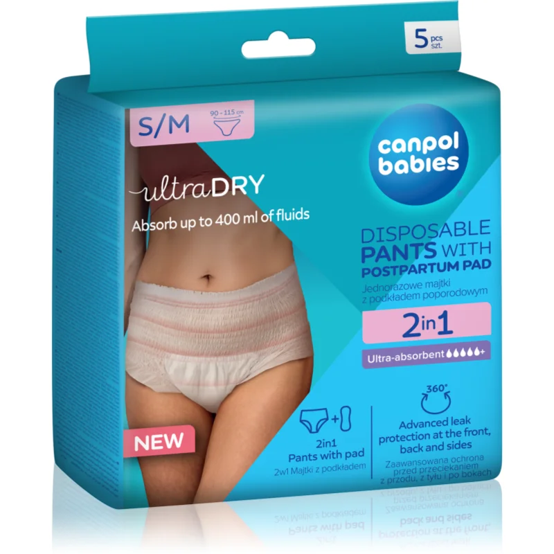 Canpol babies Pants With Postpartum Pad следродилни бикини и боксерки еднократни 2в1 S/M - Грижа за тяло - Сравни цени от 1 магазин с безплатна доставка