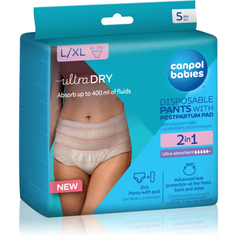 Canpol babies Pants With Postpartum Pad следродилни бикини и боксерки еднократни 2в1 L/XL - Грижа за тяло - Сравни цени от 1 магазин с безплатна доставка