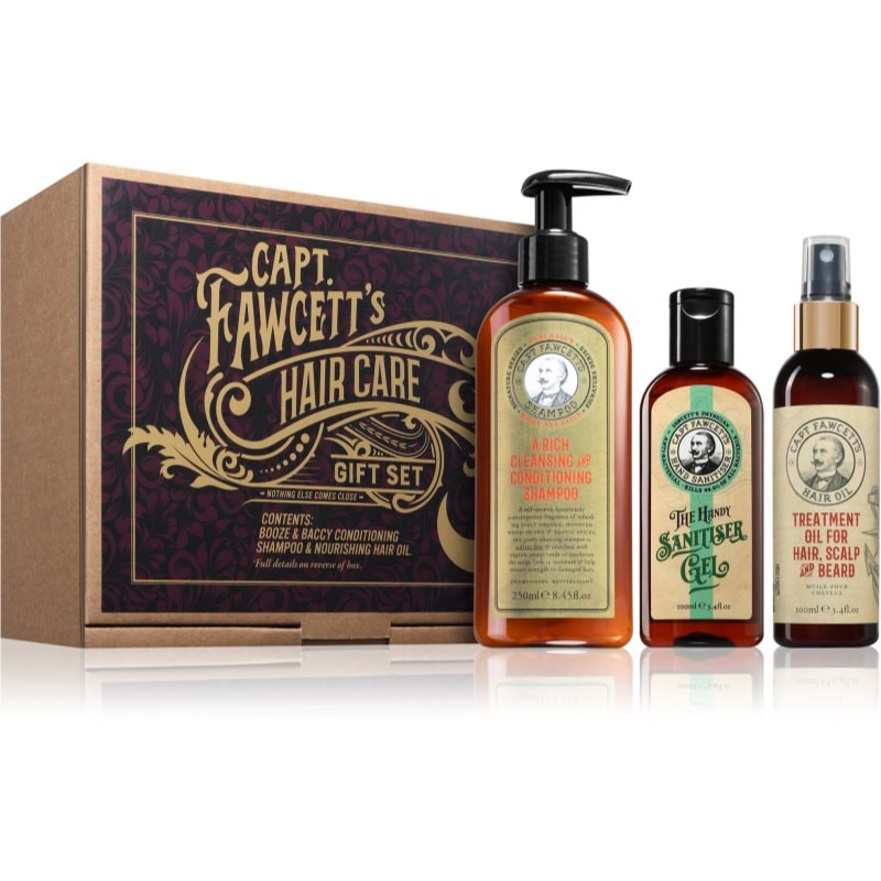 Captain Fawcett Booze & Baccy Shampoo & Hair Oil Gift Set подаръчен комплект за мъже Komplekt - Комплект - Сравни цени от 1 магазин с безплатна доставка