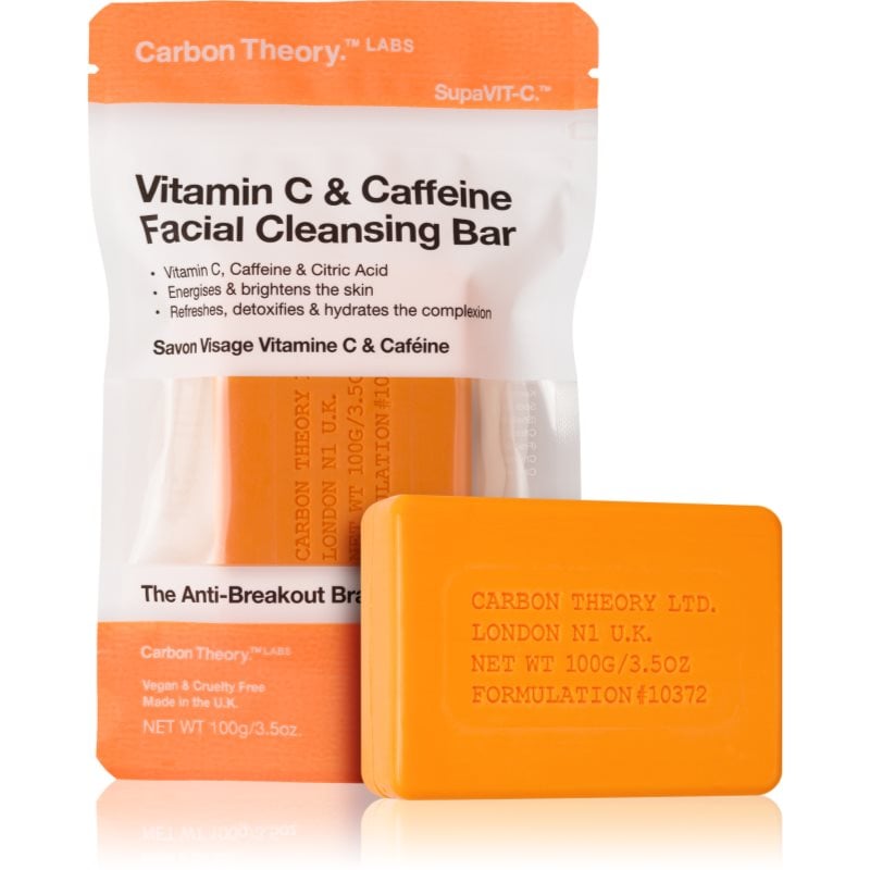 Carbon Theory Facial Cleansing Bar Vitamin C & Caffeine почистващ сапун за лице с витамин С Orange