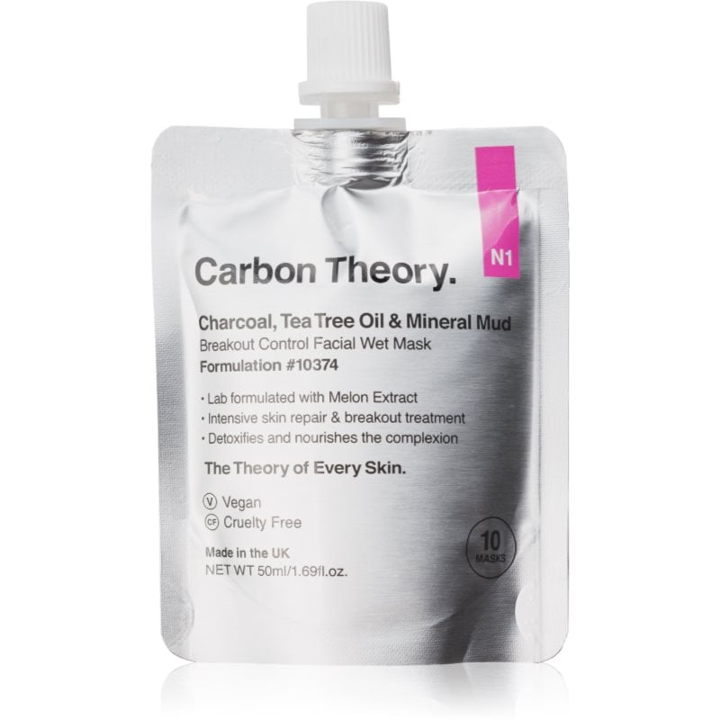 Carbon Theory Charcoal, Tea Tree Oil & Mineral Mud интензивна регенерираща маска за проблемна кожа, акне