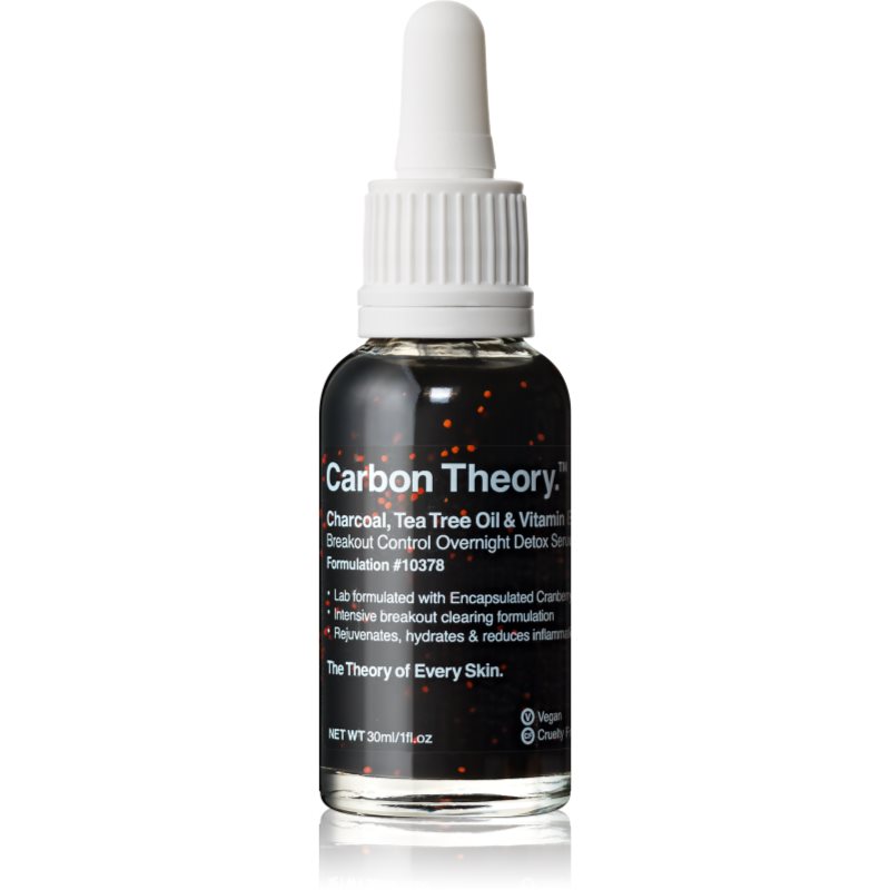 Carbon Theory Carbon Theory Charcoal, Tea Tree Oil & Vitamin E регенериращ нощен серум с ревитализиращ ефект за проблемна кожа - Унисекс парфюм 30мл - Сравни цени от 1 магазин с безплатна доставка