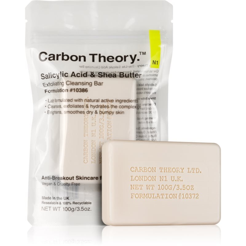 Carbon Theory Salicylic Acid & Shea Butter нежен почистващ сапун с пилинг ефект
