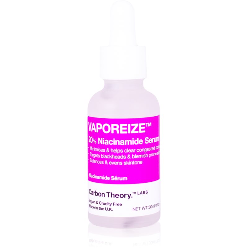 Carbon Theory Carbon Theory Vaporeize 20% Niacinamide Serum серум за лице с ниацинамид и цинк - Унисекс парфюм 30мл - Сравни цени от 1 магазин с безплатна доставка
