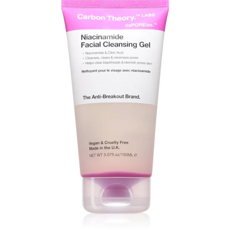 Carbon Theory Vaporeize Niacinamide Cleansing Gel дълко почистващ гел с ниацинамид