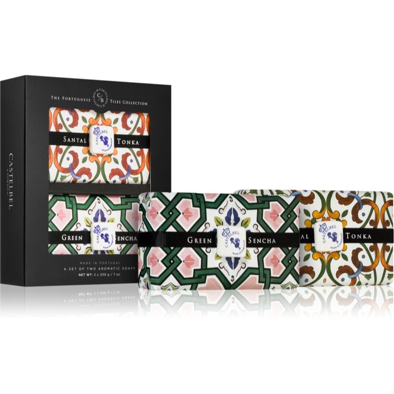 Castelbel Tile Santal Tonka + Green Sencha твърд сапун подаръчен комплект Komplekt