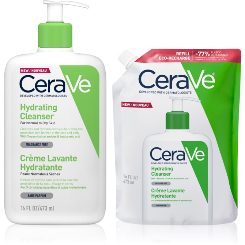 CeraVe Sustainable Hydrating Cleanser Kit почистваща емулсия изгодна опаковка - Грижа за лице - Сравни цени от 1 магазин с безплатна доставка