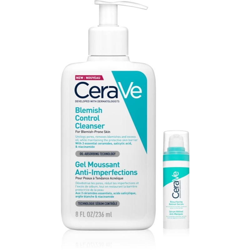 CeraVe Control Cleanser & Retinol Serum Duo комплект против несъвършенствата на акнозна кожа - Комплект - Сравни цени от 1 магазин с безплатна доставка