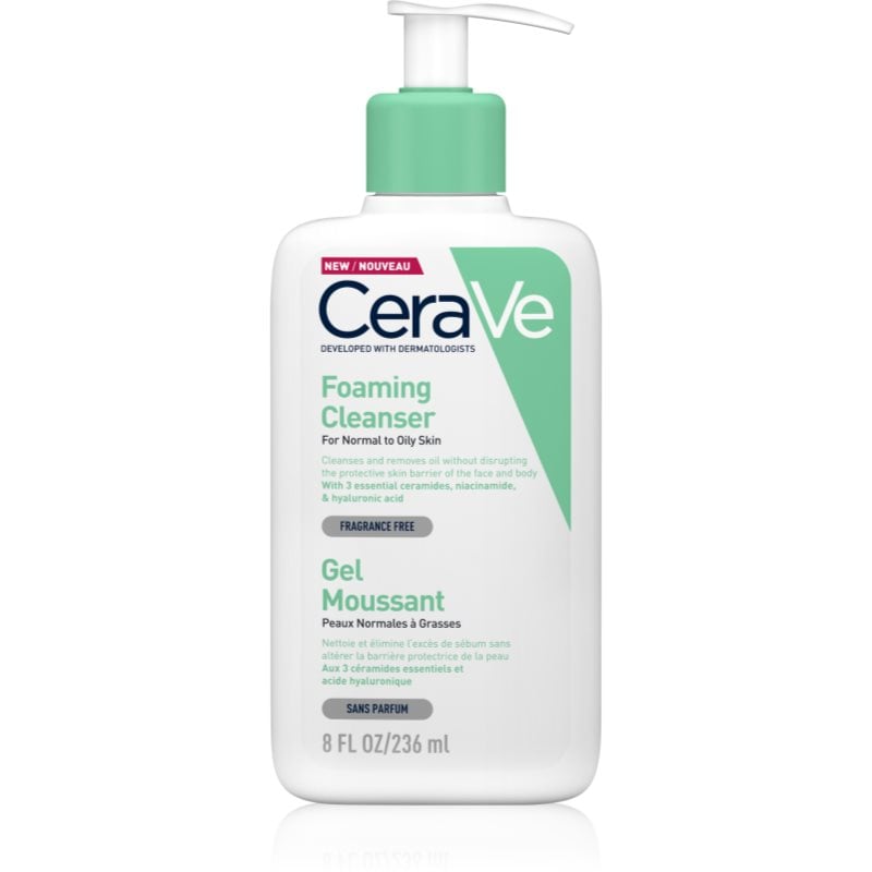 CeraVe Cleansers Foaming Cleanser пенлив почистващ гел за нормална към мазна кожа