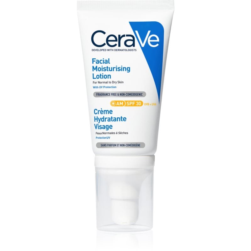 CeraVe Moisturizers хидратиращ крем за лице за нормална към суха кожа SPF 30