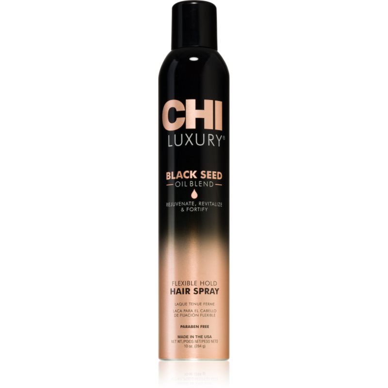CHI Luxury Black Seed Oil Flexible Hold Hairspray лак за коса за гъвкава фиксация - Грижа за коса - Сравни цени от 1 магазин с безплатна доставка