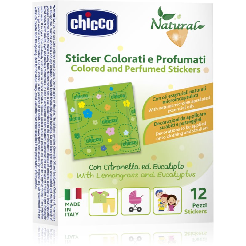 Chicco Natural Colored and Perfumed Stickers лепенки против насекоми 3 y+ - За деца - Сравни цени от 1 магазин с безплатна доставка