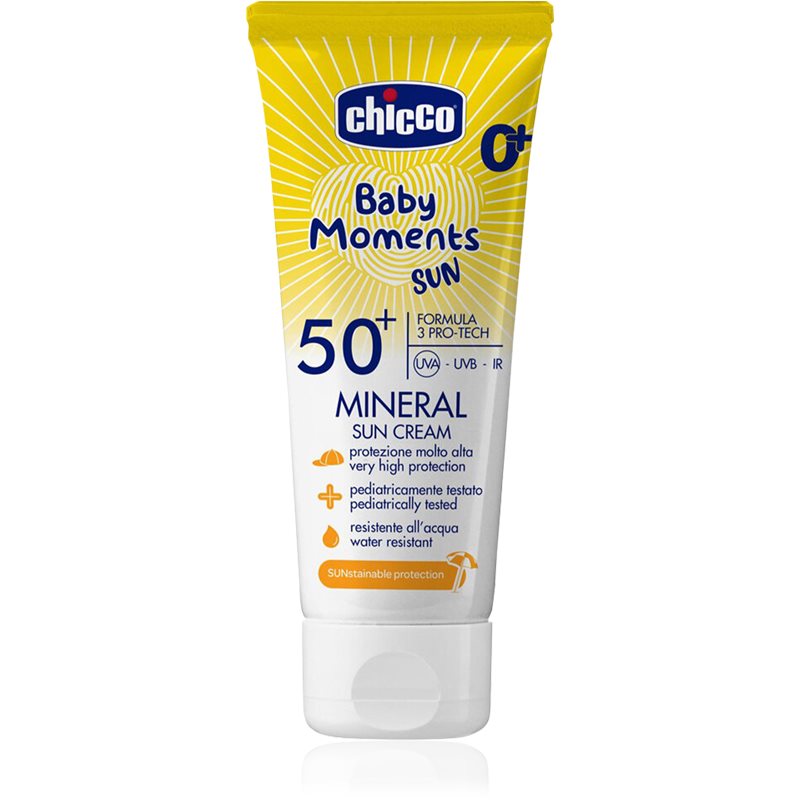 Chicco Baby Moments Sun Mineral крем за тен за деца SPF 50+ 0 m+ - Грижа за тяло - Сравни цени от 1 магазин с безплатна доставка
