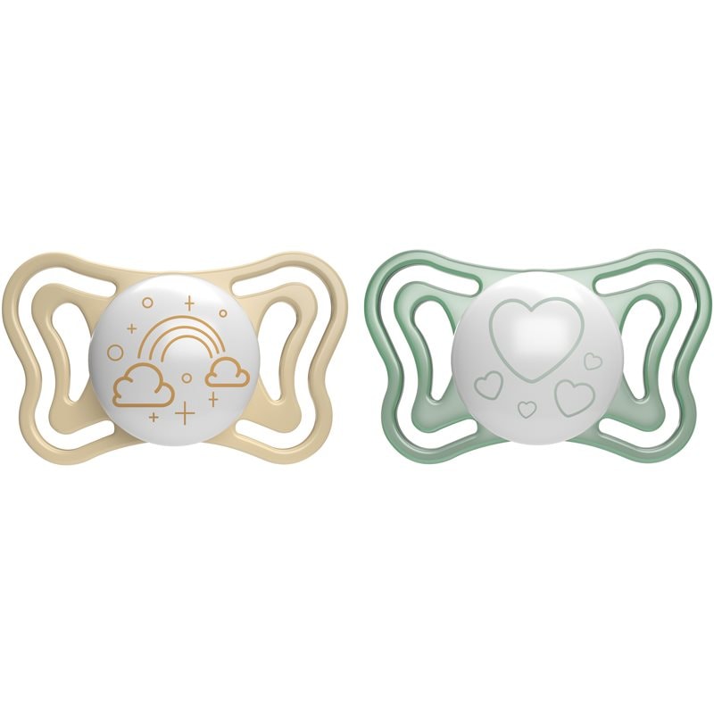 Chicco Physio Light Physio Forma Night биберон 2-6 m Gold/Green - За деца - Сравни цени от 1 магазин с безплатна доставка