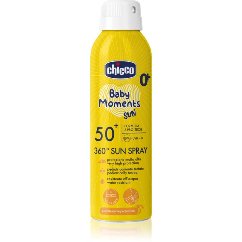 Chicco Baby Moments Sun защитен спрей за деца 0 m+