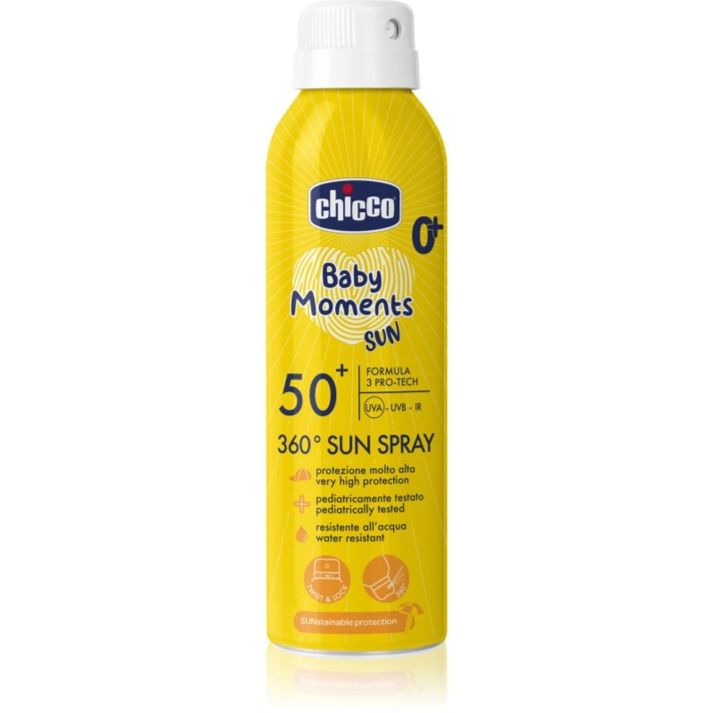 Chicco Baby Moments Sun защитен спрей за деца 0 m+ - Грижа за тяло - Сравни цени от 1 магазин с безплатна доставка