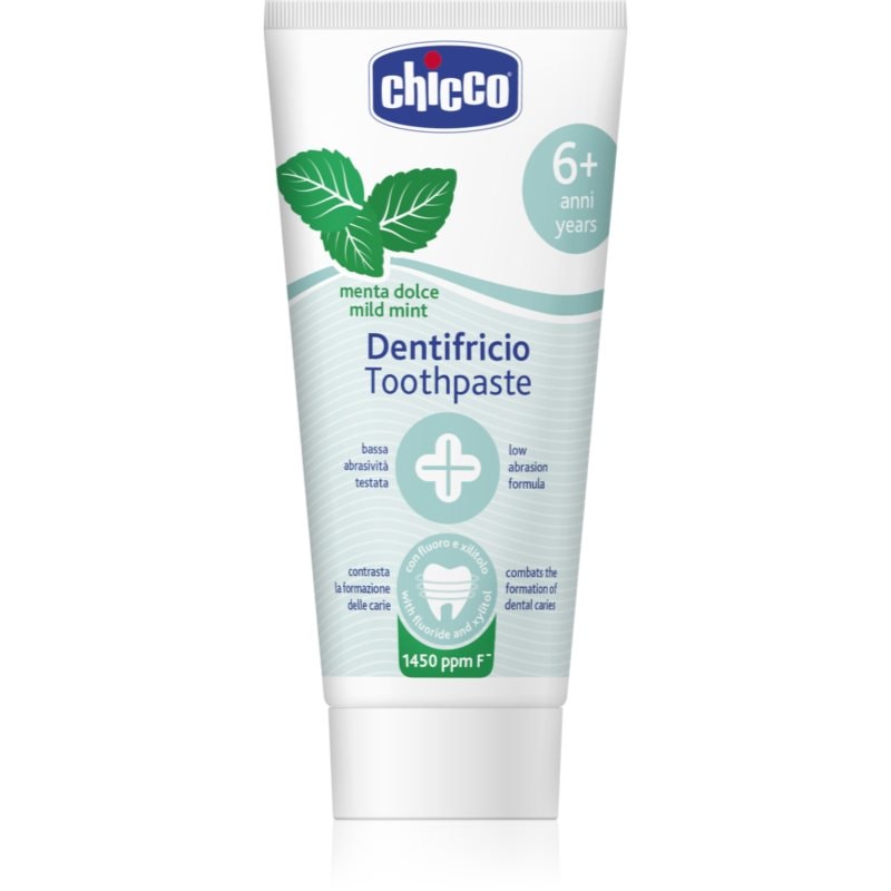 Chicco Chicco Toothpaste Mild Mint детска паста за зъби 6+ години - Унисекс парфюм 1мл - Сравни цени от 1 магазин с безплатна доставка
