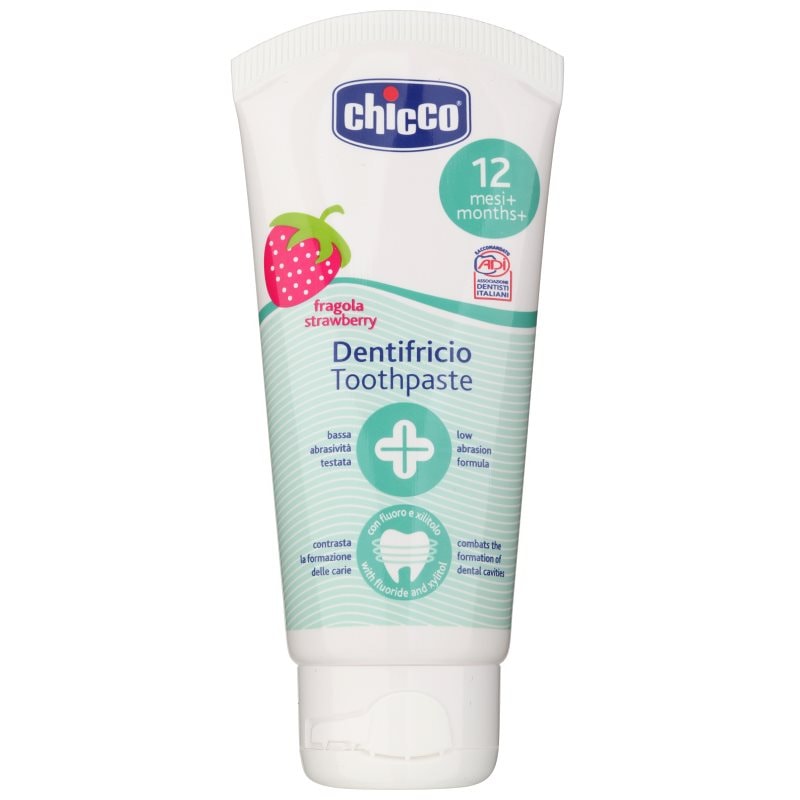 Chicco Chicco Oral Care Toothpaste паста за зъби за деца вкус Strawberry 12 m+ - Унисекс парфюм 50мл - Сравни цени от 1 магазин с безплатна доставка