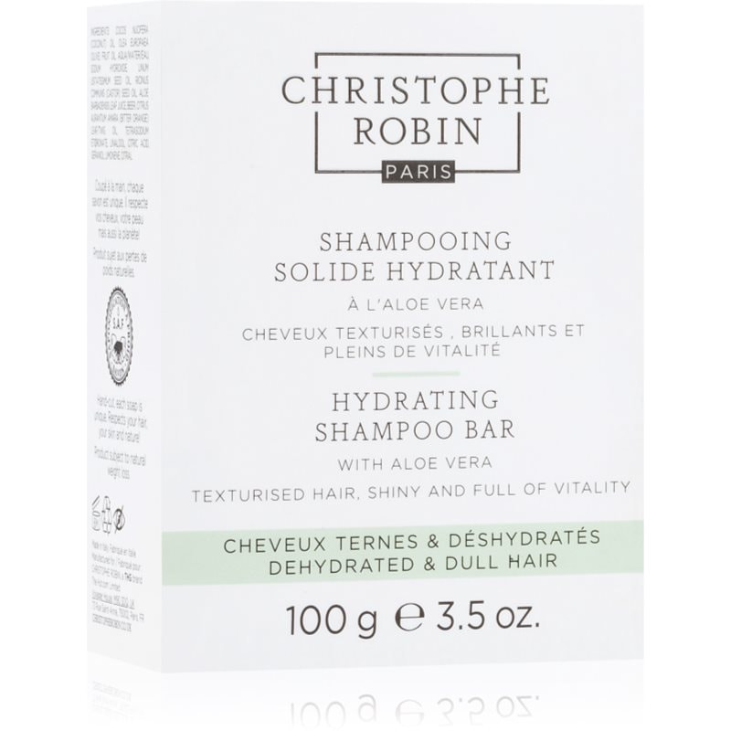 Christophe Robin Christophe Robin Hydrating Shampoo Bar with Aloe Vera Твърд шампоан за суха и чувствителна коса 100 гр. - Унисекс парфюм 100мл - Сравни цени от 1 магазин с безплатна доставка