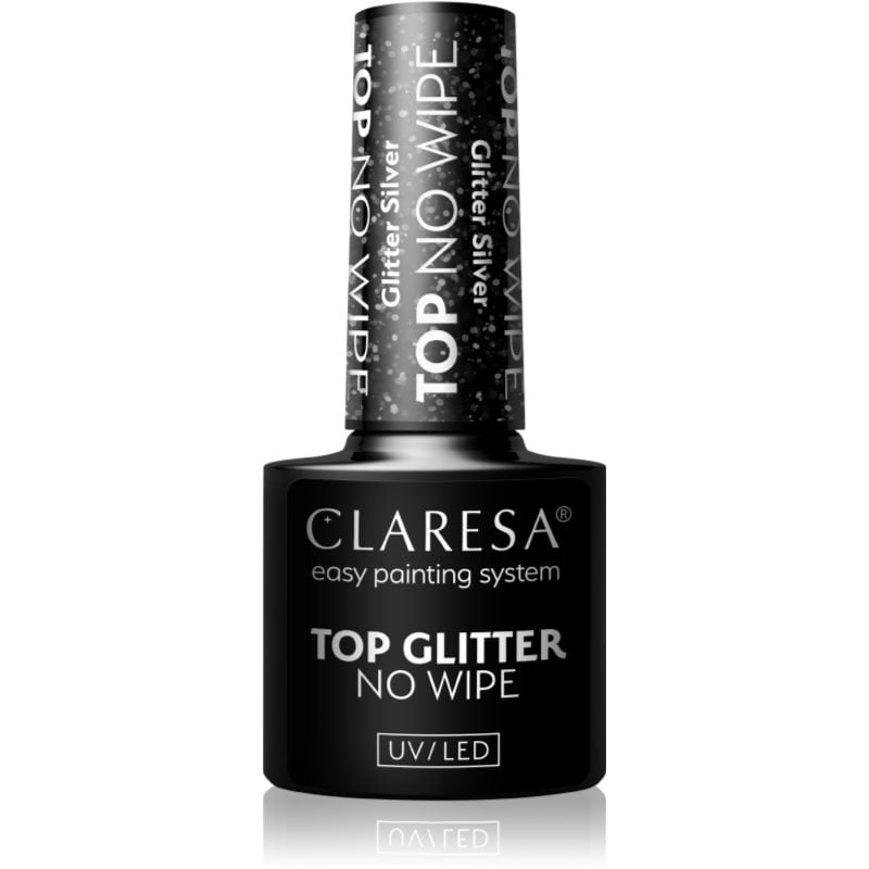 Claresa UV/LED Top Glitter No Wipe гел топ лак за нокти с блестящи частици