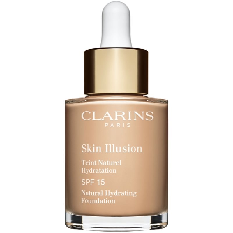 Clarins Skin Illusion Natural Hydrating Foundation озаряващ хидратиращ фон дьо тен SPF 15 - Грим - Сравни цени от 1 магазин с безплатна доставка