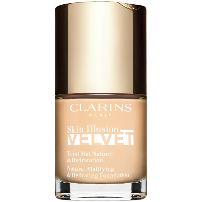 Clarins Skin Illusion Velvet течен фон дьо тен с матов завършек с подхранващ ефект - Грим - Сравни цени от 1 магазин с безплатна доставка