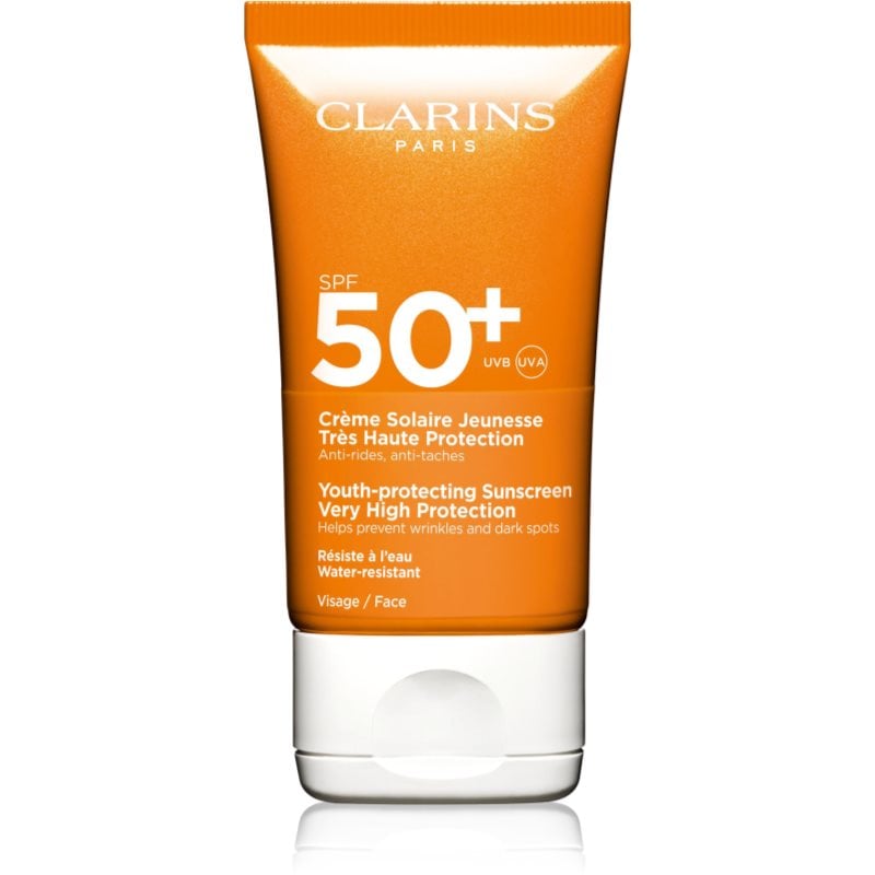 Clarins Sun Care Youth-Protecting Sunscreen слънцезащитен крем за лице SPF 50+