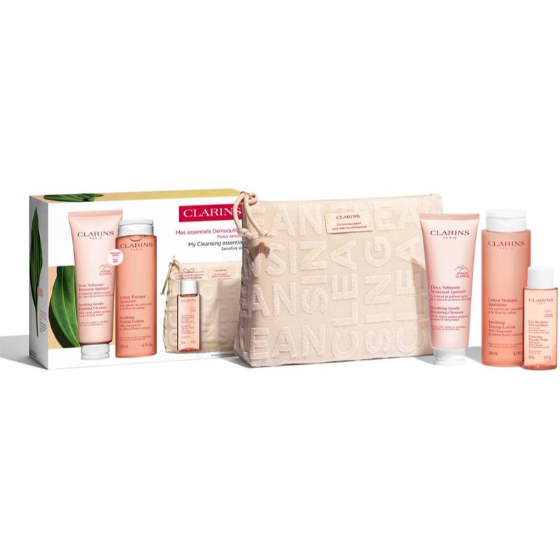Clarins Cleansing Essentials Sensitive Skin подаръчен комплект за всички типове кожа на лицето - Комплект - Сравни цени от 1 магазин с безплатна доставка