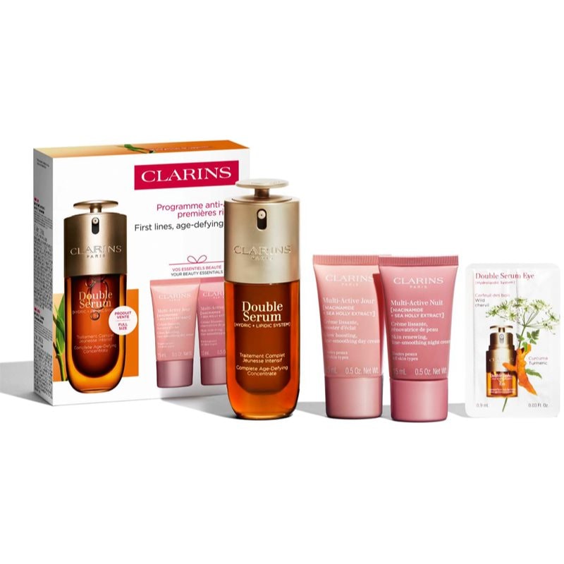 Clarins Double Serum & Multi-Active подаръчен комплект за всички типове кожа на лицето - Комплект - Сравни цени от 1 магазин с безплатна доставка