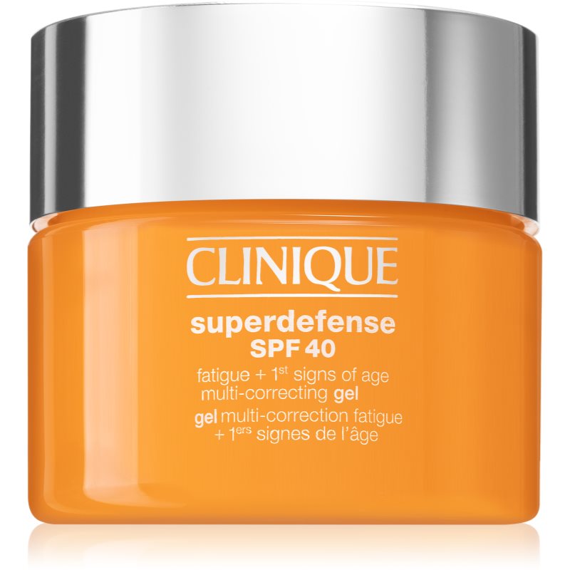 Clinique Clinique Superdefense™ SPF 40 Fatigue + 1st Signs of Age Multi Correcting Gel хидратиращ гел против първите признаци на стареене на кожата SPF 40 30 м - Унисекс парфюм 1мл - Сравни цени от 1 магазин с безплатна доставка