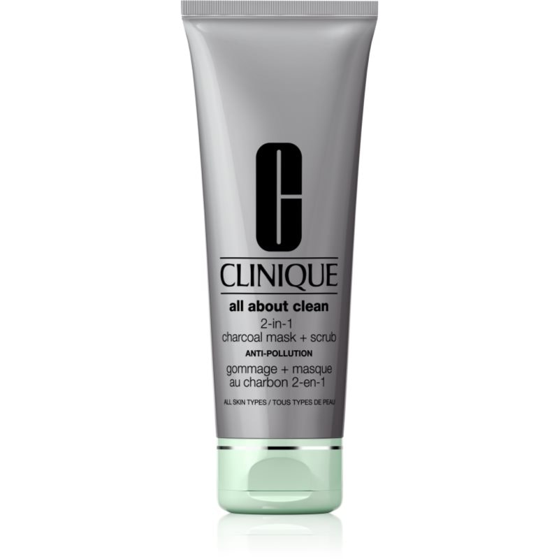 Clinique Clinique All About Clean 2-in-1 Charcoal Mask + Scrub почистваща маска за лице - Унисекс парфюм 100мл - Сравни цени от 1 магазин с безплатна доставка