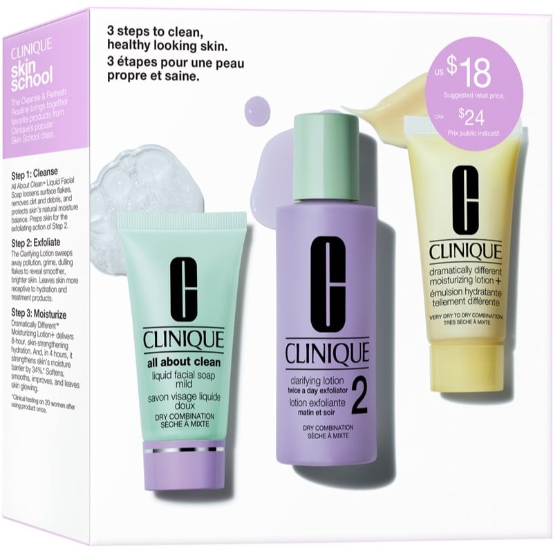 Clinique 3 Steps Skin Care Kit Skin Type 2 подаръчен комплект за перфектно почистена кожа