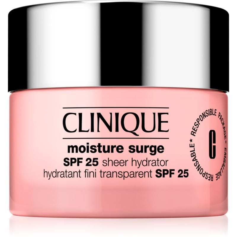 Clinique Moisture Surge™ SPF 25 Sheer Hydrator дневен успокояващ и хидратиращ крем SPF 25