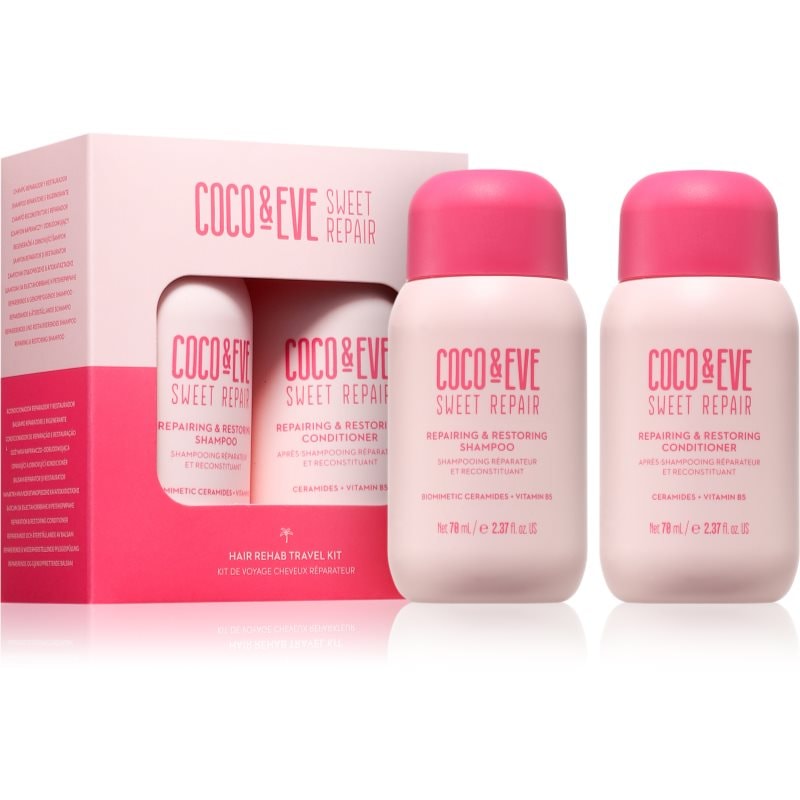 Coco & Eve Sweet Repair Hair Rehab Travel Kit комплект за пътуване за увредена и боядисана коса - Комплект - Сравни цени от 1 магазин с безплатна доставка
