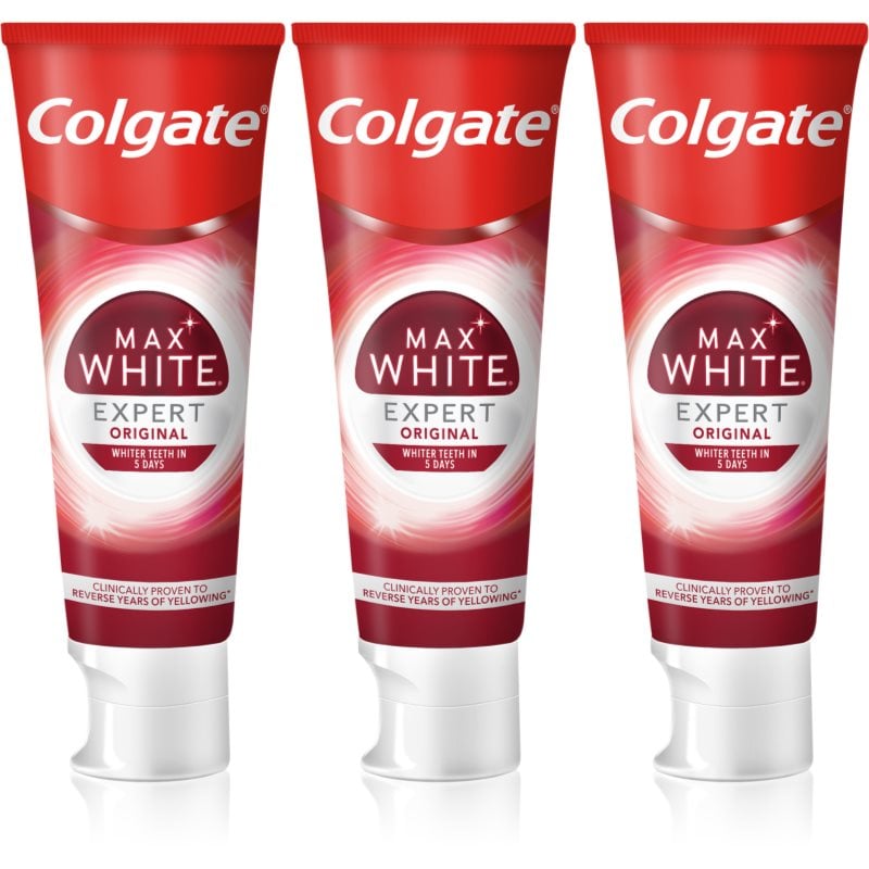 Colgate Max White Expert Original избелваща паста за зъби 3x