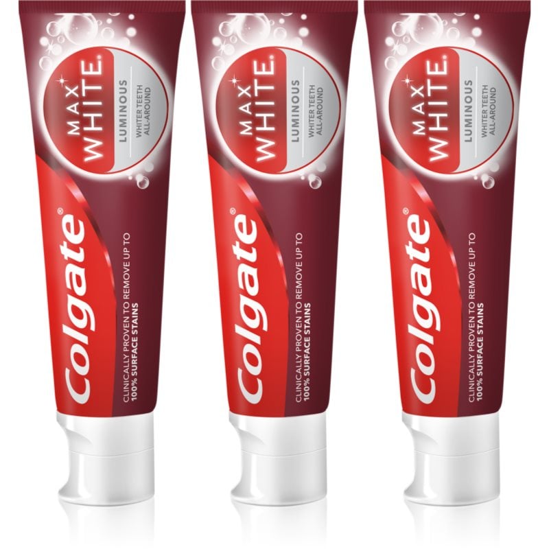 Colgate Max White Luminous паста за зъби за искрящи бели зъби 3 x