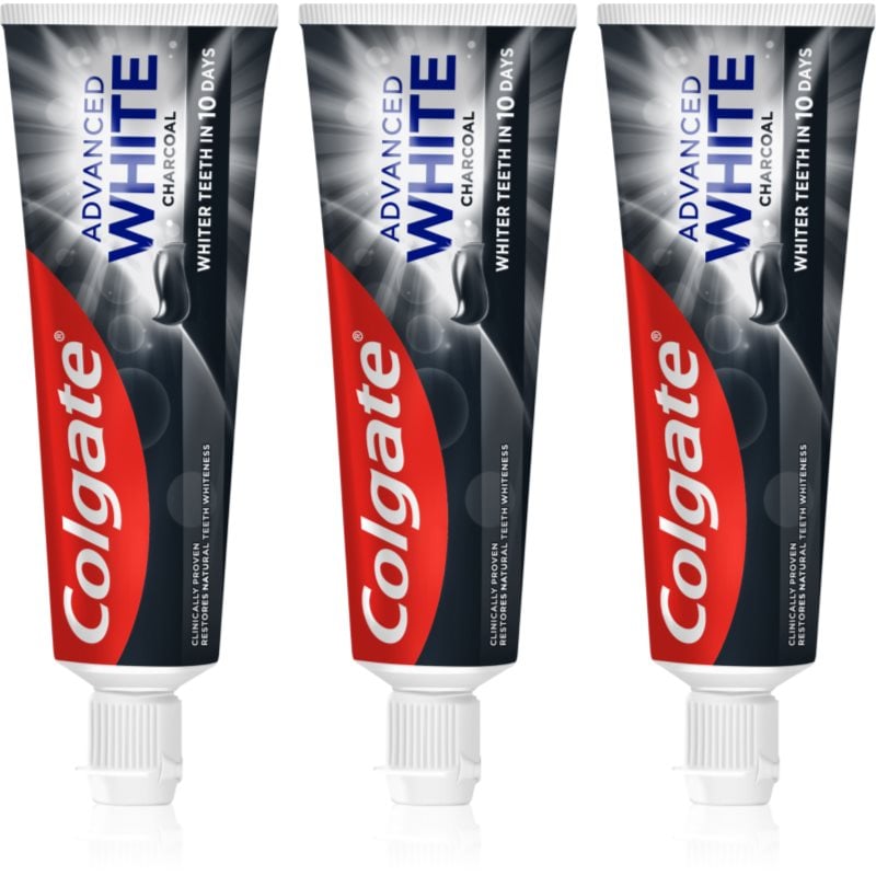 Colgate Advanced White Charcoal избелваща паста за зъби с активен въглен 3x
