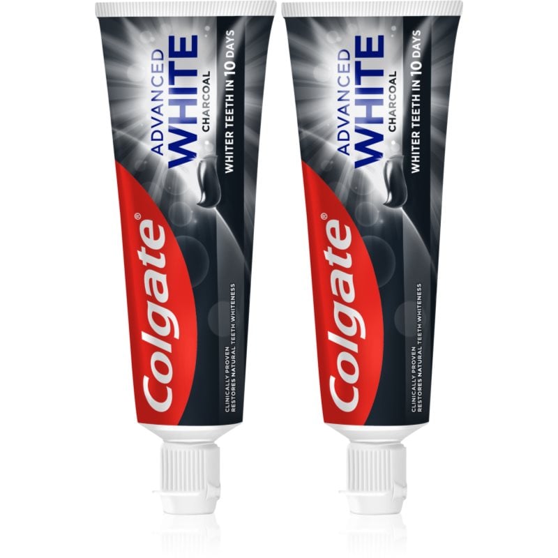 Colgate Advanced White Charcoal избелваща паста за зъби с активен въглен 2x