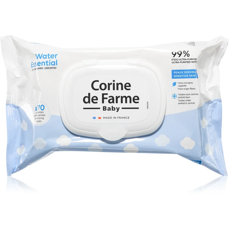 Corine de farme Water Wipes нежни мокри кърпички за бебета