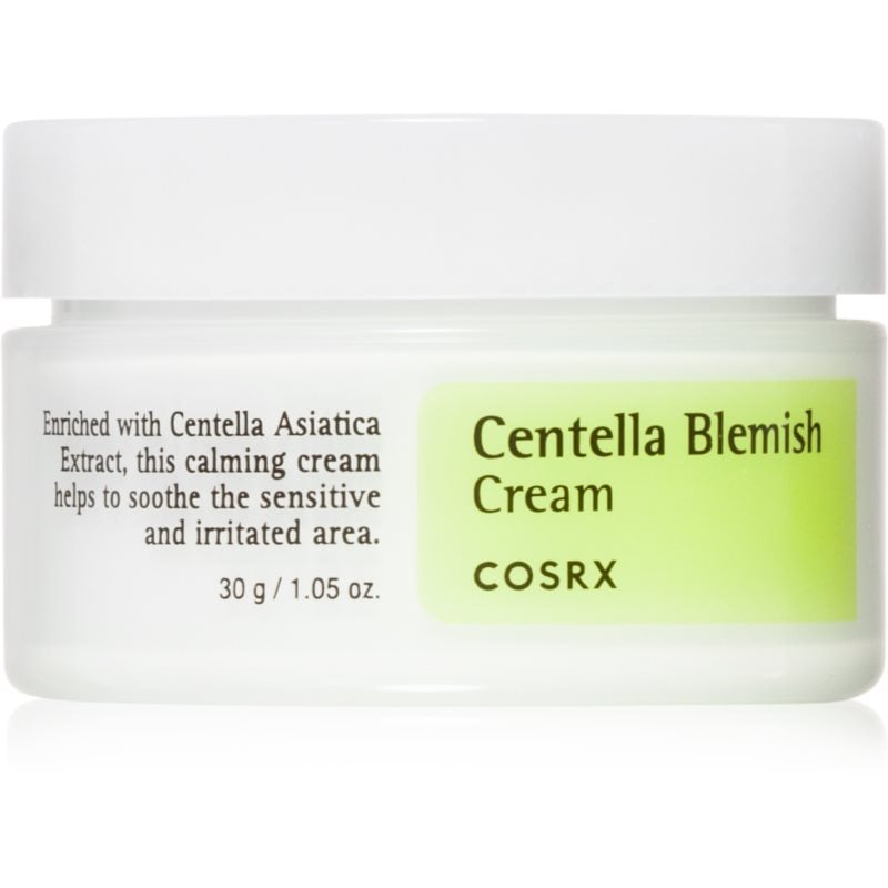 Cosrx Centella Blemish Cream подхранващ успокояващ крем против зачервяване на кожата