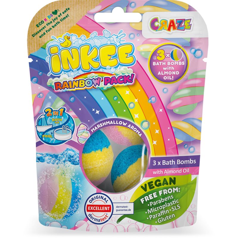 Craze INKEE Rainbow Multipack бластър за вана с бадемово масло - Грижа за тяло - Сравни цени от 1 магазин с безплатна доставка