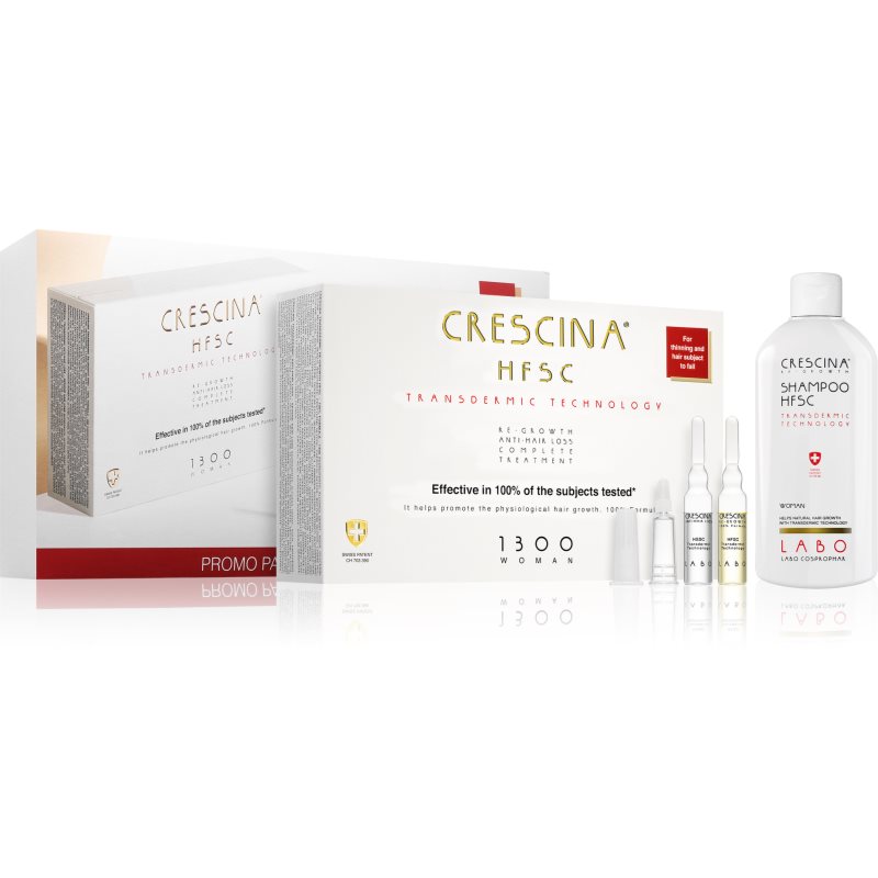 Crescina Crescina Transdermic 1300 Re-Growth and Anti-Hair Loss грижа за растеж на косата против косопад за жени изгодна опаковка - Дамски парфюм 1мл - Сравни цени от 1 магазин с безплатна доставка